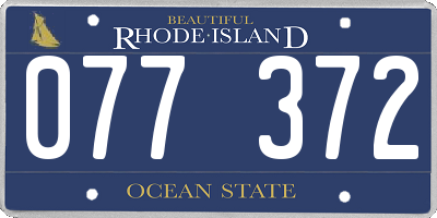 RI license plate 077372