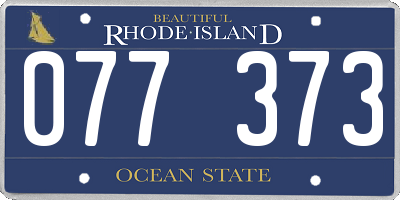 RI license plate 077373