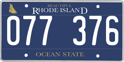 RI license plate 077376