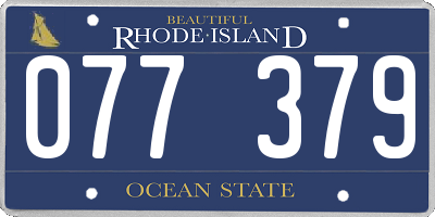 RI license plate 077379