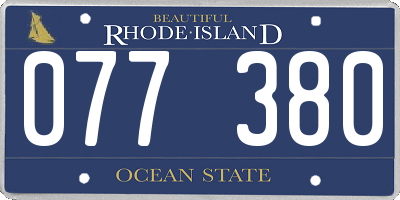 RI license plate 077380