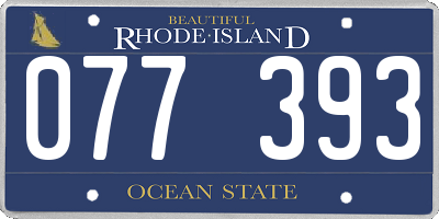 RI license plate 077393