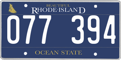 RI license plate 077394