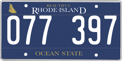 RI license plate 077397
