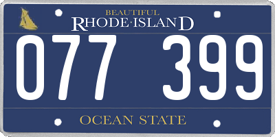 RI license plate 077399