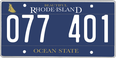 RI license plate 077401