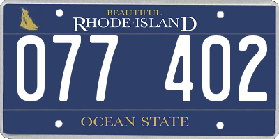 RI license plate 077402