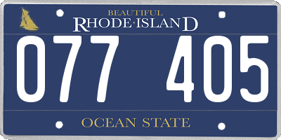 RI license plate 077405