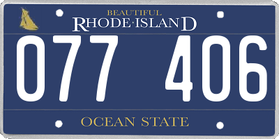 RI license plate 077406