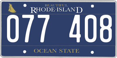 RI license plate 077408