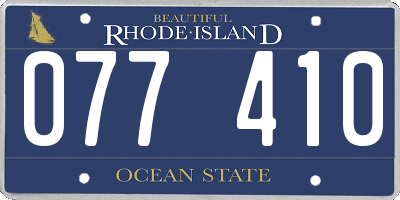 RI license plate 077410