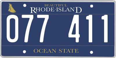RI license plate 077411