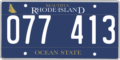 RI license plate 077413