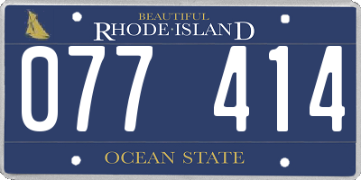 RI license plate 077414