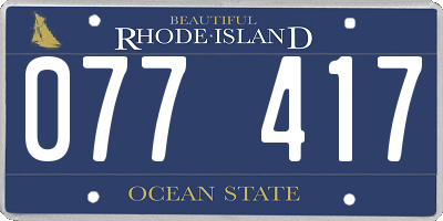 RI license plate 077417