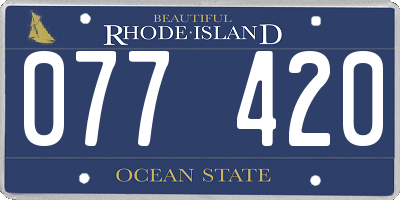 RI license plate 077420