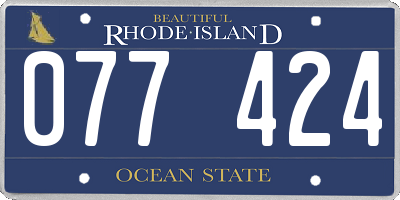 RI license plate 077424