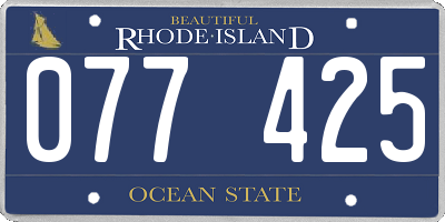 RI license plate 077425
