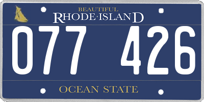 RI license plate 077426