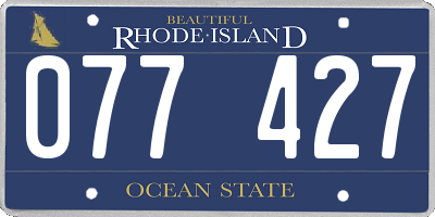 RI license plate 077427