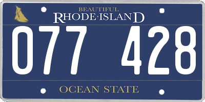 RI license plate 077428