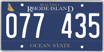 RI license plate 077435
