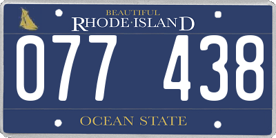 RI license plate 077438