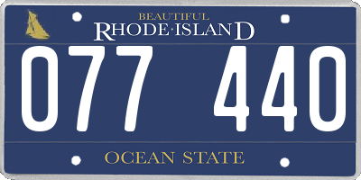 RI license plate 077440