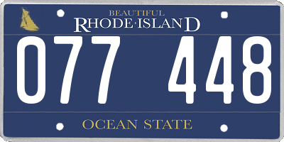 RI license plate 077448