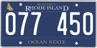 RI license plate 077450