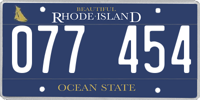 RI license plate 077454