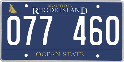 RI license plate 077460