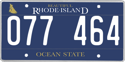 RI license plate 077464