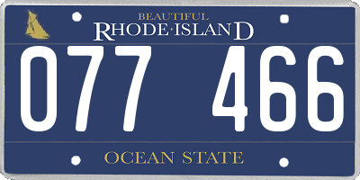 RI license plate 077466