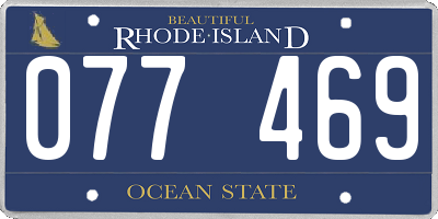 RI license plate 077469