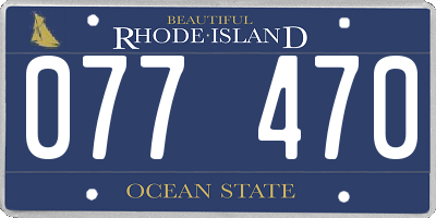RI license plate 077470