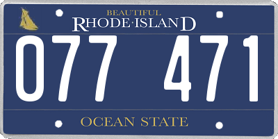 RI license plate 077471