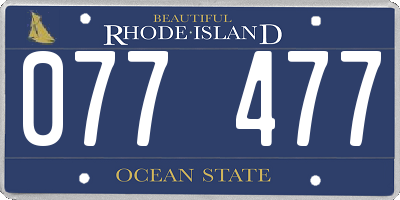 RI license plate 077477