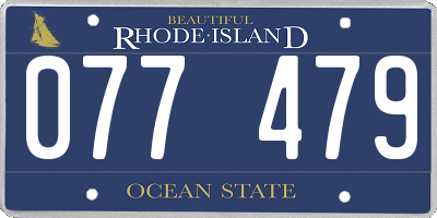 RI license plate 077479