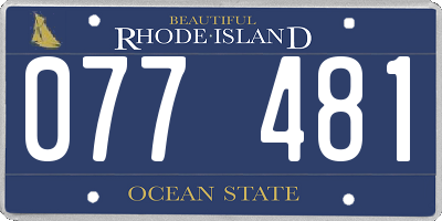 RI license plate 077481