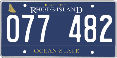 RI license plate 077482