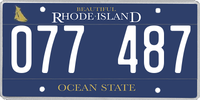 RI license plate 077487