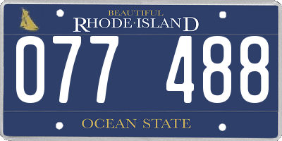 RI license plate 077488