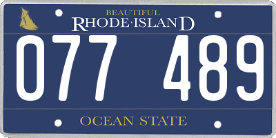 RI license plate 077489