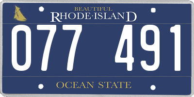 RI license plate 077491