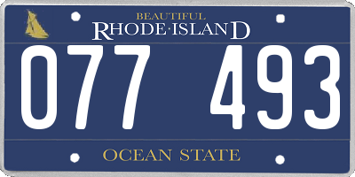 RI license plate 077493