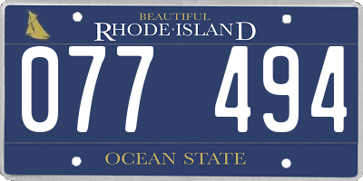 RI license plate 077494