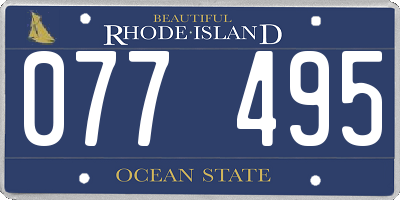 RI license plate 077495