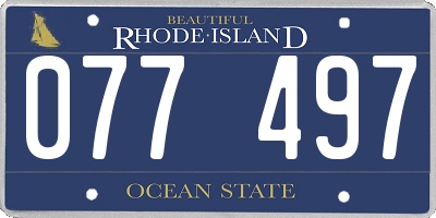 RI license plate 077497