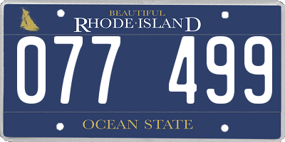 RI license plate 077499